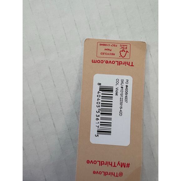 Thirdlove Women's 24/7 Classic Uplift Plunge Bra Violet Size 42D Push Up Mesh - Picture 6 of 9